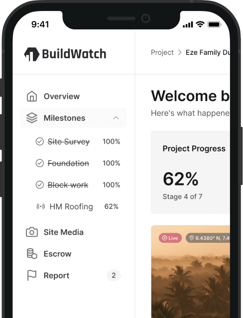 BuildWatch dashboard on mobile